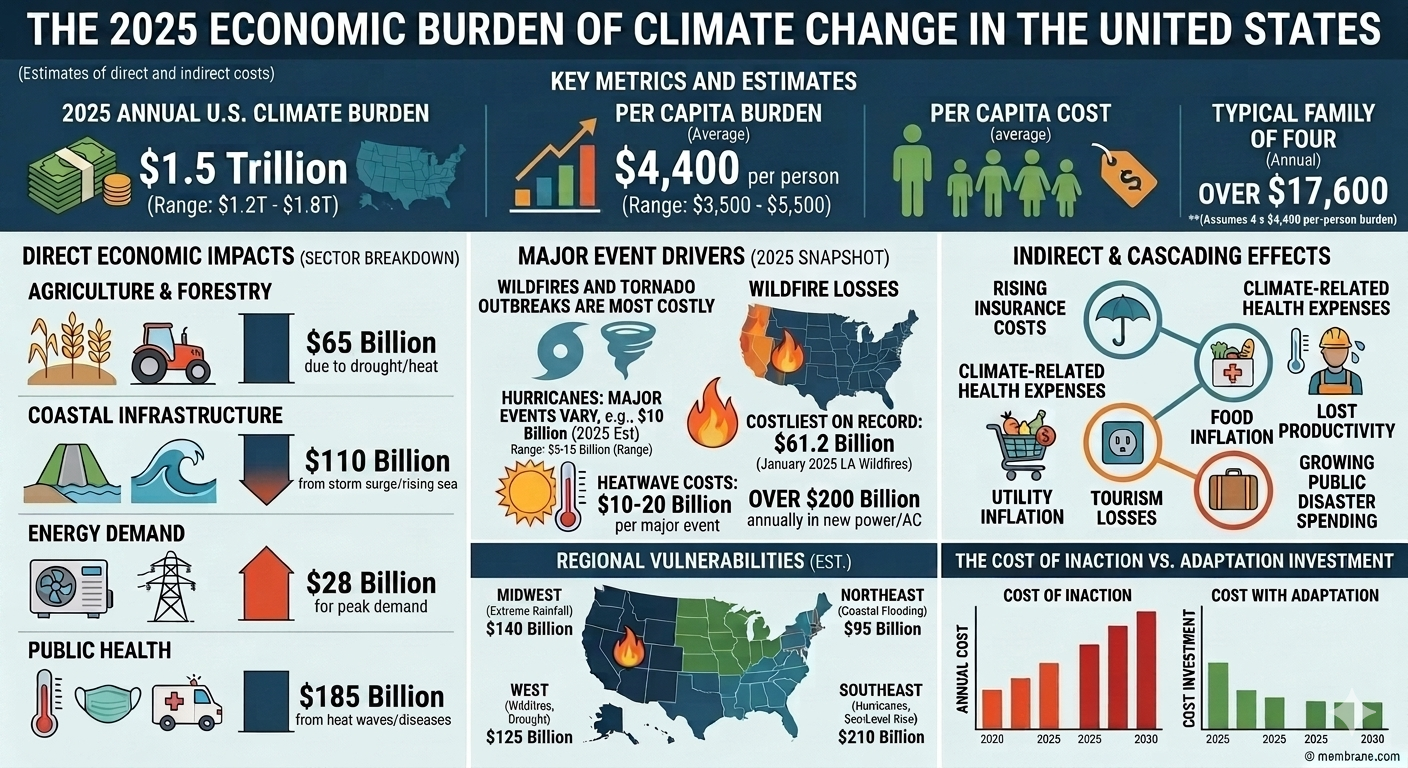Estimating the Per-Person Economic Burden of Extreme Weather, Insurance Destabilization, Climate Inflation, and Health Impacts