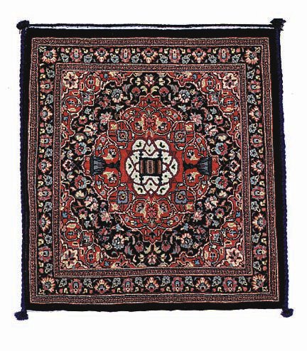 Navy Kashan Carpet Pillow